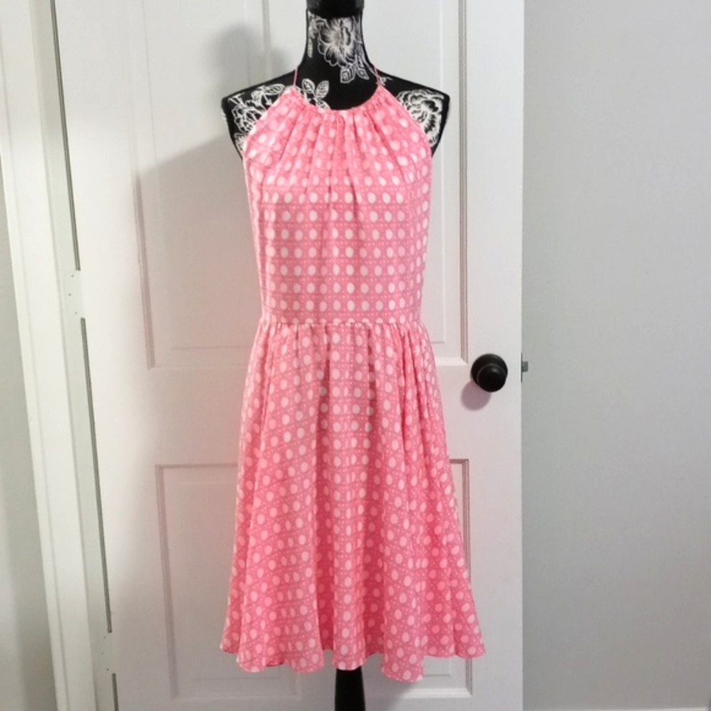 💖HTF Vineyard Vines💖 - Caning Print Silk Halter Dress